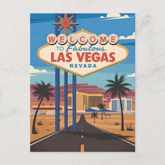 Herzlich willkommen im Las Vegas Nevada Postkarte (Vorderseite)