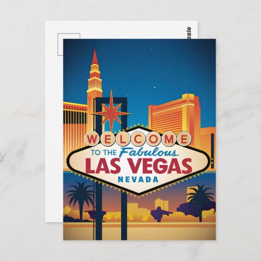 Herzlich willkommen im Las Vegas Nevada Postkarte (Vorne/Hinten)