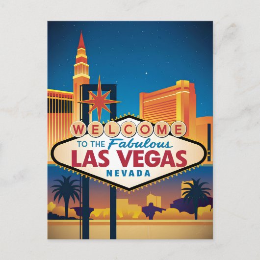 Herzlich willkommen im Las Vegas Nevada Postkarte (Vorderseite)