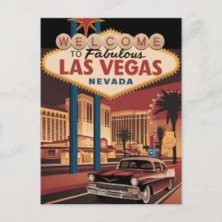 Herzlich willkommen im Las Vegas Nevada Postkarte