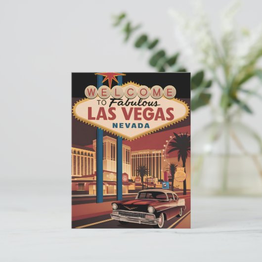 Herzlich willkommen im Las Vegas Nevada Postkarte (Stehend Vorderseite)