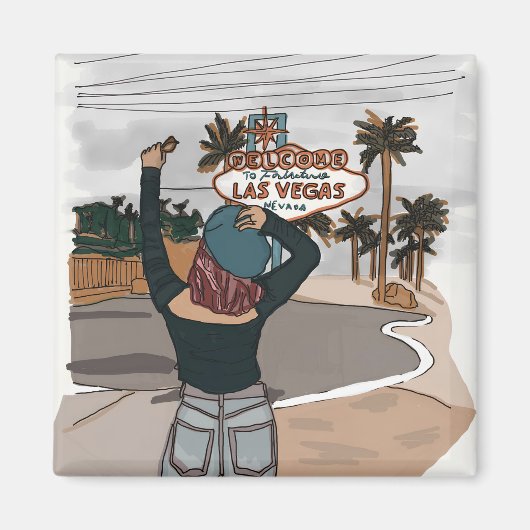 Herzlich willkommen im Lasvegas Karo vor Ort. Magnet (Vorne)