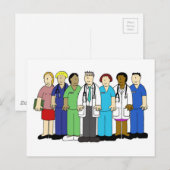 Herzlich willkommen im Medical Team, Cartoon. Postkarte (Vorne/Hinten)