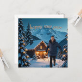 Herzlich Willkommen im neuen Jahr Karte (Vorderseite/Rückseite Beispiel)