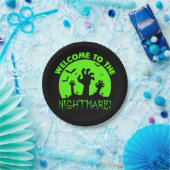 Herzlich willkommen im Nightmare Green Halloween 7 Pappteller (Party)
