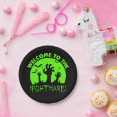 Herzlich willkommen im Nightmare Green Halloween 7 Pappteller (Party)