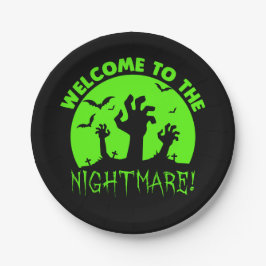 Herzlich willkommen im Nightmare Green Halloween 7 Pappteller