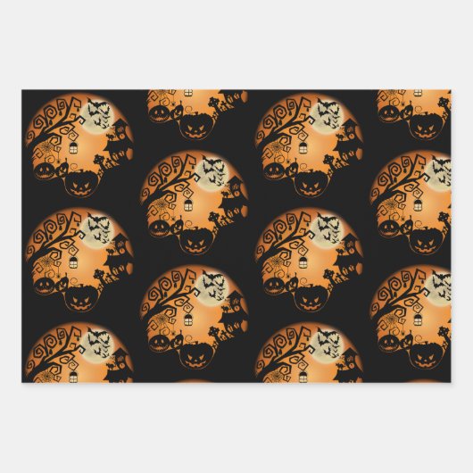 Herzlich willkommen im Nightmare Halloween Pumpkin Geschenkpapier Set (Vorderseite 2)