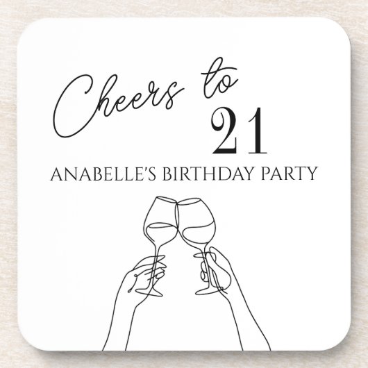 Herzlich Willkommen im Party des 21. Getränkeuntersetzer (Vorderseite)