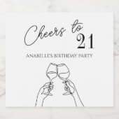 Herzlich Willkommen im Party des 21. Schaumweinetikett (Einzelnes Label)