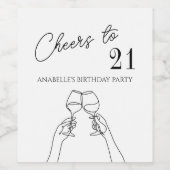 Herzlich Willkommen im Party des 21. Weinetikett (Einzelnes Label)