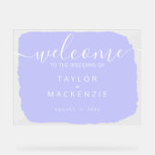 Herzlich willkommen im personalisierten Hochzeitsz Acrylschild (Vorderseite)