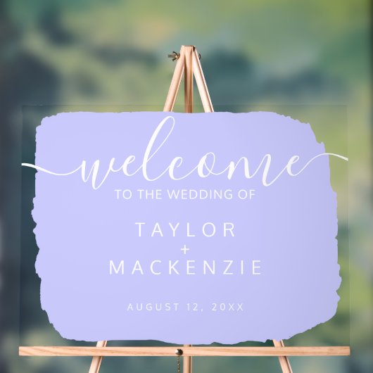 Herzlich willkommen im personalisierten Hochzeitsz Acrylschild (Neutral)