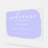 Herzlich willkommen im personalisierten Hochzeitsz Acrylschild (Winkel)