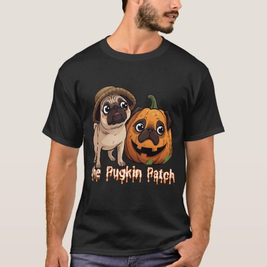Herzlich willkommen im Pugkin Patch - Funny Hallow T-Shirt (Vorderseite)