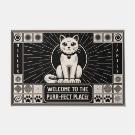 Herzlich willkommen im Purr-fect-Platz, individuel Fußmatte