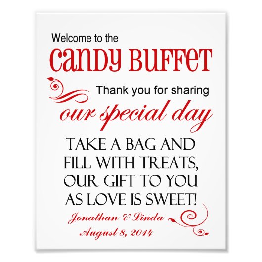 Herzlich willkommen im Red Wedding Sign Hotel Cand Fotodruck (Vorne)