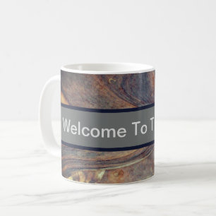 Herzlich willkommen im Rustikalen Cabin Woodgrain Kaffeetasse