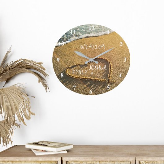 Herzlich Willkommen im Sand Beach Shore Tropical O Große Wanduhr