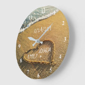 Herzlich Willkommen im Sand Beach Shore Tropical O Große Wanduhr (Winkel)