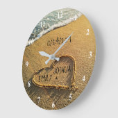 Herzlich Willkommen im Sand Beach Shore Tropical O Große Wanduhr (Winkel)