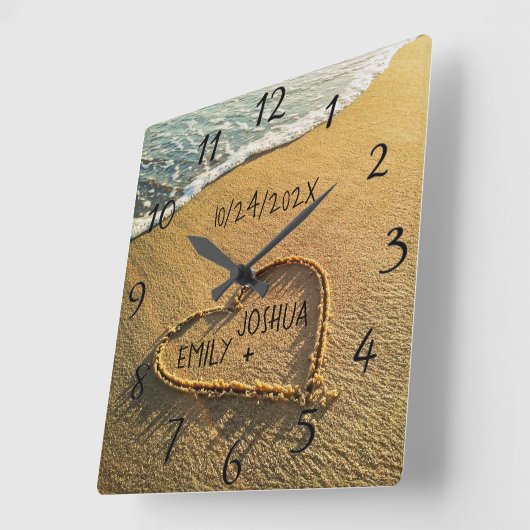 Herzlich Willkommen im Sand Beach Shore Tropical O Quadratische Wanduhr (Winkel)