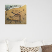 Herzlich Willkommen im Sand Beach Shore Tropical O Quadratische Wanduhr