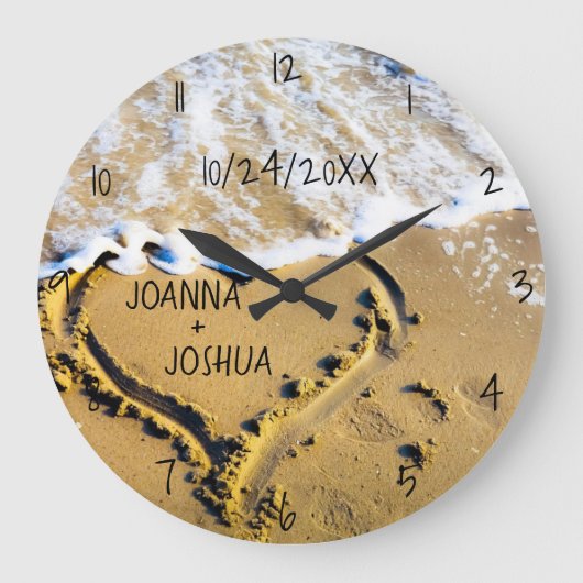 Herzlich Willkommen im Sand Beach Tropical Ocean V Große Wanduhr (Vorderseite)