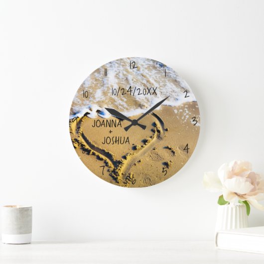 Herzlich Willkommen im Sand Beach Tropical Ocean V Große Wanduhr (Zuhause)