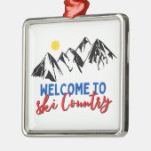 Herzlich willkommen im Skilangbaum Ornament Aus Metall (Links)