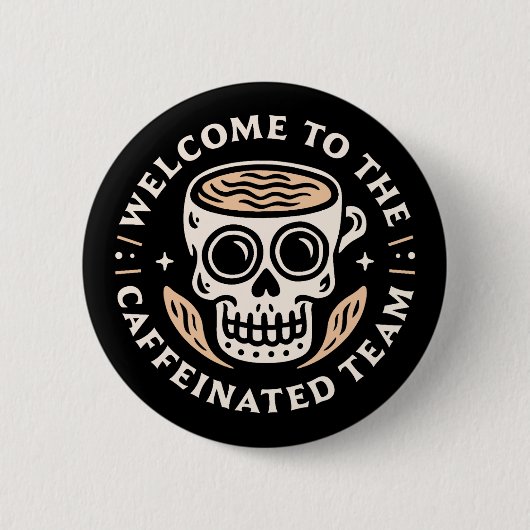 Herzlich willkommen im Spaß-Team Button (Vorderseite)