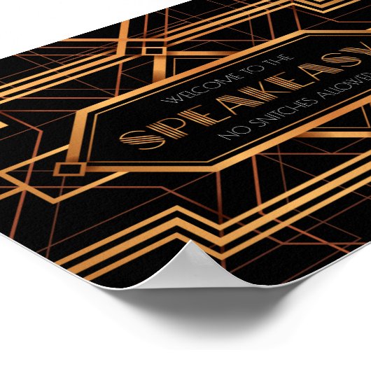 Herzlich willkommen im Speakeasy Party Sign Poster (Ecke)