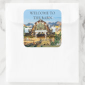 Herzlich willkommen im Stallsticker Fall/Ernte Quadratischer Aufkleber (Tasche)