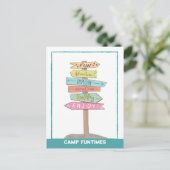 Herzlich willkommen im Summer Camp Individuelle Na Postkarte (Stehend Vorderseite)