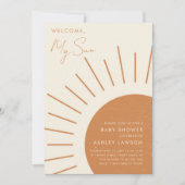 Herzlich willkommen im Sun Modern Boho_2 Baby Dusc Einladung (Vorderseite)