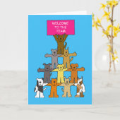 Herzlich willkommen im Team Niedliche Hunde Karte (Gelbe Blume)