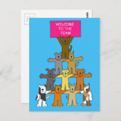 Herzlich willkommen im Team Niedliche Hunde Postkarte (Vorne/Hinten)
