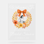 Herzlich willkommen im Whimsischer Herbst Brautpar Acrylschild (Vorderseite)