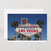Herzlich willkommen im Zeichen von Fabulous Las Ve Postkarte (Vorne/Hinten)