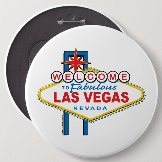 Herzlich willkommen im Zeichen von Las Vegas Button (Vorne & Hinten)