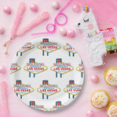 Herzlich willkommen im Zeichen von Las Vegas Pappteller (Party)