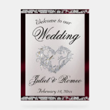 Herzlich willkommen in Burgund Ribbon & Sparkle