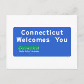 Herzlich willkommen in Connecticut - USA Road Sign Postkarte (Vorderseite)