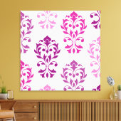 Herzlich willkommen in Damask Art I Pinks Leinwanddruck (Insitu (Wohnzimmer))