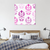 Herzlich willkommen in Damask Art I Pinks Leinwanddruck (Insitu (Schlafzimmer))