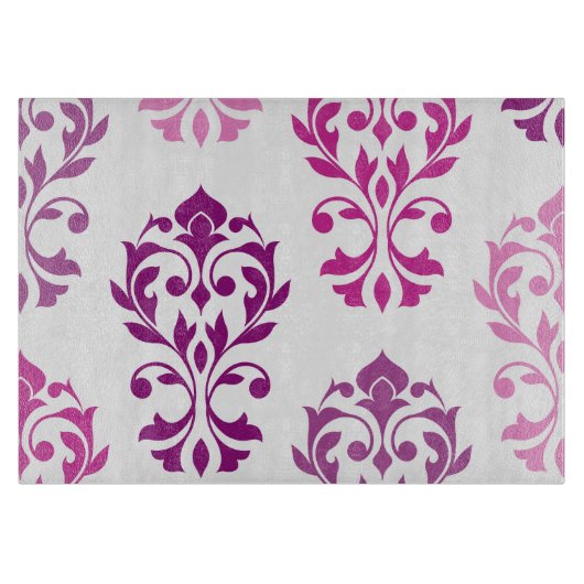 Herzlich willkommen in Damask Art I Pinks Schneidebrett (Vorderseite)