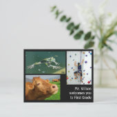 Herzlich willkommen in den Fotos des Lehrers Custo Postkarte (Stehend Vorderseite)