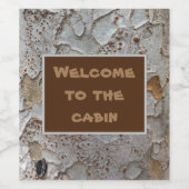 Herzlich willkommen in der Rustikalen Baumhütte Ba Weinetikett (Einzelnes Label)