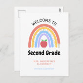 Herzlich willkommen in der zweiten Klasse Pastel C Postkarte (Vorne/Hinten)