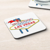 Herzlich willkommen in Fabulous Las Vegas Weihnach Getränkeuntersetzer (Linke Seite)